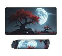 Grande tappetino per mouse da gaming, con stampa magica di luna rossa, base in gomma, tappetino da scrivania con bordi cuciti, tappetino per mouse per computer portatile, tastiera PC, tappetino per
