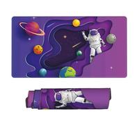 Grande tappetino per mouse da gaming, motivo astronauta in missione nello spazio, base in gomma, tappetino da scrivania con bordi cuciti, tappetino per mouse per laptop, tastiera PC, tappetino per