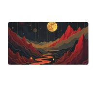 Grande tappetino per mouse da gaming, stampa astratta con valle della luna rossa, tappetino antiscivolo per tastiera e mouse da scrivania, tappetino per mouse per ufficio e casa, accessori per la casa