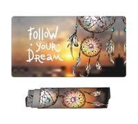 Grande tappetino per mouse da gaming, tappetino da scrivania con bordi cuciti, segui il tuo sogno, tappetino per mouse per laptop, base in gomma, tappetino per scrivania, tastiera per PC, tappetino