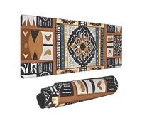 Grande tappetino per mouse da gioco, 30,5 x 80 cm, esteso, XXL, con bordi cuciti, antiscivolo, lungo, in panno di fango africano, tribale, tappetino da scrivania per tastiera, casa, ufficio, gioco e