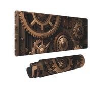 Grande tappetino per mouse da gioco, 30,5 x 80 cm, esteso XXL tappetino per mouse con bordi cuciti, antiscivolo, lungo, steampunk, ingranaggi meccanici, tappetino da scrivania per tastiera, casa