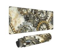 Grande tappetino per mouse da gioco, 30,5 x 80 cm, esteso XXL tappetino per mouse con bordi cuciti, antiscivolo, lungo, steampunk, ingranaggi meccanici, tappetino da scrivania per tastiera, casa