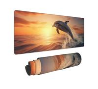 Grande tappetino per mouse da gioco, 30,5 x 80 cm, tappetino per tastiera del computer, tappetino antiscivolo opaco per scrivania, tramonto che balla, delfino, tappetino per mouse per ufficio e casa