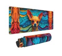 Grande tappetino per mouse da gioco, 30,5 x 80 cm, tappetino per tastiera del computer, tappetino antiscivolo opaco per scrivania, tappetino per mouse colorato testurizzato chihuahua, per ufficio e