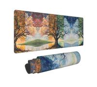 Grande tappetino per mouse da gioco, 30,5 x 80 cm, tappetino per tastiera del computer, tappetino antiscivolo opaco per scrivania, tappetino per mouse con riflesso albero stagionale, per ufficio, casa