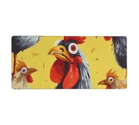 Grande tappetino per mouse da gioco, 40,6 x 90,2 cm, antiscivolo, esteso, XXL, tappetino per scrivania lungo con bordi cuciti, per tastiera, casa, ufficio, gioco, lavoro, arte, pittura con pollo
