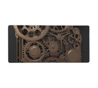 Grande tappetino per mouse da gioco, 80 x 40 cm, con ingranaggi meccanici steampunk, tappetino da scrivania XXL, bordo cucito, antiscivolo, tappetino per tastiera estesa, tappetino per mouse