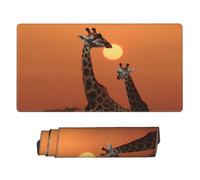 Grande tappetino per mouse da gioco con base in gomma antiscivolo, motivo giraffa al tramonto, tappetino per mouse con bordo cucito, 74,9 x 40,6 cm, tappetino da scrivania esteso per laptop, tappetino