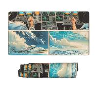 Grande tappetino per mouse da gioco, con illustrazione di aeroplano comico, base in gomma, tappetino da scrivania con bordi cuciti, tappetino per mouse per laptop, tastiera PC, tappetino per mouse per