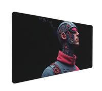 Grande tappetino per mouse da gioco, con stampa cyborg, tappetino antiscivolo per tastiera e mouse da scrivania, tappetino per mouse per ufficio e casa, accessori per la casa, 40,6 x 89,6 cm