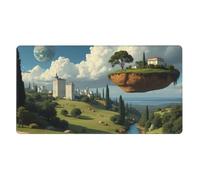 Grande tappetino per mouse da gioco, con stampa di isola galleggiante verde magica, tappetino antiscivolo per tastiera e mouse da scrivania, tappetino per mouse per ufficio e casa, accessori per la