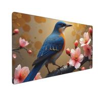 Grande tappetino per mouse da gioco, elegante stampa uccellino blu, tappetino da scrivania antiscivolo per tastiera e mouse desktop, tappetino per mouse per ufficio e casa, accessori 40,6 x 89,5 cm