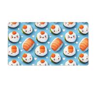 Grande tappetino per mouse da gioco, grazioso tappetino da scrivania con stampa di sushi salmone, tappetino antiscivolo per tastiera e mouse da scrivania, tappetino per mouse per ufficio e casa