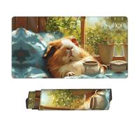 Grande tappetino per mouse da gioco - Lazy Home Style Guinea Pig, tappetino da scrivania con bordi cuciti, tappetino per mouse per computer portatile, tastiera PC, tappetino per mouse per lavoro