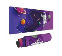 Grande tappetino per mouse da gioco, motivo astronauta in missione nello spazio, base in gomma, tappetino da scrivania con bordi cuciti, tappetino per mouse per laptop, tastiera PC, tappetino per