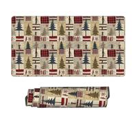 Grande tappetino per mouse da gioco, motivo scozzese rustico con base in gomma, tappetino da scrivania con bordi cuciti, tappetino per mouse per laptop, tastiera PC, tappetino per mouse per lavoro