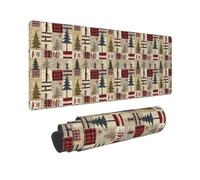 Grande tappetino per mouse da gioco, motivo scozzese rustico con base in gomma, tappetino da scrivania con bordi cuciti, tappetino per mouse per laptop, tastiera PC, tappetino per mouse per lavoro