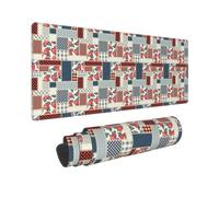 Grande tappetino per mouse da gioco, patchwork in stile country, tappetino antiscivolo per scrivania, tappetino per mouse per ufficio, casa, accessori da scrivania, 30,5 x 79,5 cm