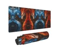 Grande tappetino per mouse da gioco, rosso e blu Fire Dragon F, tappetino da scrivania antiscivolo opaco per scrivania, tappetino per mouse per ufficio e casa, accessori da scrivania 30,5 x 79,5 cm