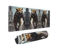 Grande tappetino per mouse da gioco, Ruins Tiger Warrior, tappetino per tastiera del computer, tappetino antiscivolo opaco per scrivania, tappetino per mouse per ufficio e casa, accessori da scrivania