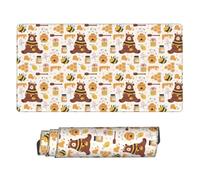 Grande tappetino per mouse da gioco - Simpatico tappetino per mouse con base in gomma a forma di ape e orso alveare con bordi cuciti, tappetino per mouse per computer portatile, tastiera PC, tappetino