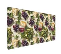 Grande tappetino per mouse da gioco, stampa uva e formaggio, tappetino antiscivolo per tastiera e mouse da scrivania, tappetino per mouse per ufficio e casa, accessori per la casa, 40,6 x 89,6 cm