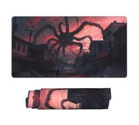 Grande tappetino per mouse da gioco, tappetino da scrivania con bordi cuciti, mostro gigante sopra la città, tappetino per mouse per laptop, base in gomma, tappetino per scrivania, tastiera per PC