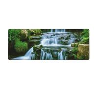 Grande tappetino per mouse da gioco, XL, 80 x 30 cm, con cascata che scorre verso il basso, tappetino da scrivania per tastiera e mouse, lavabile, con base antiscivolo, tappetino per mouse