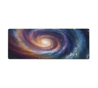 Grande tappetino per mouse da gioco, XL, 80 x 30 cm, motivo energia cosmica a spirale spaziale, tappetino da scrivania per tastiera e mouse, lavabile, con base antiscivolo, tappetino per mouse