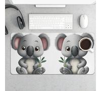 Grande tappetino per mouse, motivo koala, impermeabile, per tastiera e mouse, base in gomma antiscivolo, tappetino per mouse da gioco, per ufficio e casa, 30 x 60 cm