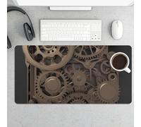 Grande tappetino per mouse, stile steampunk, con ingranaggi meccanici, impermeabile, tappetino da scrivania per tastiera e mouse, base in gomma antiscivolo, tappetino per mouse da gioco, per ufficio e