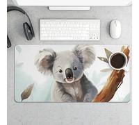 Grande tappetino per mouse, tappetino per mouse con koala e farfalla, protezione impermeabile per tastiera e mouse, base in gomma antiscivolo, tappetino da scrivania, tappetino per mouse da gioco, per