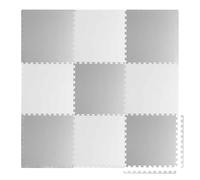 Grande tappetino puzzle in schiuma bianco e grigio Ricokids 180x180 cm 9 pezzi