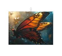 Grande tappetino scolapiatti in microfibra con immagine ingrandita della farfalla, riutilizzabile, lavabile, per accessori da cucina, 45,7 x 61 cm