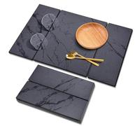 Grande tappetino scolapiatti in pietra per bancone della cucina, 61 x 40,6 cm, pieghevole, ad asciugatura rapida, tappetino assorbente in terra di diatomacea in marmo per bottiglie, tazze, piatti