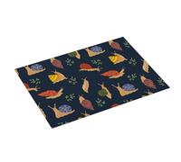 Grande tappetino scolapiatti per bancone della cucina, 45,7 x 61,7 cm, assorbente con stampa di foglie di lumaca, tappetino nero per scolapiatti in microfibra con anello per appendere