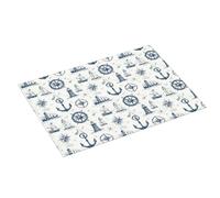 Grande tappetino scolapiatti per bancone della cucina, 45,7 x 61,7 cm, con stampa di ancora, assorbente, in microfibra, tappetino antiscivolo per scolapiatti con anello per appendere