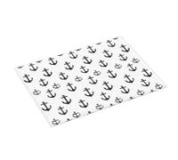 Grande tappetino scolapiatti per bancone della cucina, 45,7 x 61,7 cm, nero, stampa con ancora, in microfibra, assorbente, tappetino per scolapiatti per cucina, tappetino antiscivolo con anello per