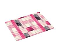 Grande tappetino scolapiatti per bancone della cucina, 45,7 x 61 cm, alla moda, stampa a quadri rosa, in microfibra, assorbente, tappetino per scolapiatti da cucina, tappetino antiscivolo con passante