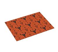 Grande tappetino scolapiatti per bancone della cucina, 45,7 x 61 cm, arancione con stampa di teschio di capra, tappetino assorbente in microfibra per bancone della cucina, tappetino antiscivolo con