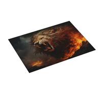 Grande tappetino scolapiatti per bancone della cucina, 45,7 x 61 cm, assorbente, con leone di fiamma fredda, tappetino scolapiatti in microfibra con anello per appendere