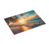 Grande tappetino scolapiatti per bancone della cucina, 45,7 x 61 cm, assorbente, con paesaggio tropicale al tramonto sulla spiaggia, tappetino per scolapiatti in microfibra con anello per appendere