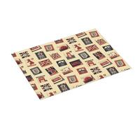 Grande tappetino scolapiatti per bancone della cucina, 45,7 x 61 cm, assorbente, con stampa con timbro inglese, tappetino per scolapiatti in microfibra con anello per appendere