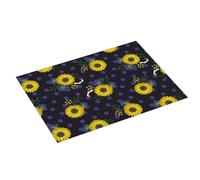 Grande tappetino scolapiatti per bancone della cucina, 45,7 x 61 cm, assorbente, girasoli a pois viola, tappetino per scolapiatti in microfibra con anello per appendere