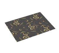 Grande tappetino scolapiatti per bancone della cucina, 45,7 x 61 cm, assorbente, gotico, divertente, con serpente dorato, tappetino per scolapiatti in microfibra con anello per appendere