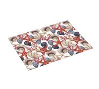 Grande tappetino scolapiatti per bancone della cucina, 45,7 x 61 cm, assorbente in conchiglia di stelle marine, tappetino per scolapiatti in microfibra con anello per appendere
