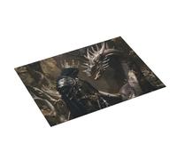 Grande tappetino scolapiatti per bancone della cucina, 45,7 x 61 cm, assorbente, motivo: cavaliere medievale e drago, tappetino in microfibra con anello per appendere