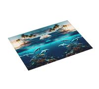 Grande tappetino scolapiatti per bancone della cucina, 45,7 x 61 cm, assorbente, motivo: nave hawaiana, tappetino scolapiatti in microfibra con anello per appendere