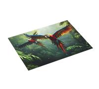 Grande tappetino scolapiatti per bancone della cucina, 45,7 x 61 cm, assorbente, motivo: pappagalli volanti nella giungla, tappetino per scolapiatti in microfibra con anello per appendere